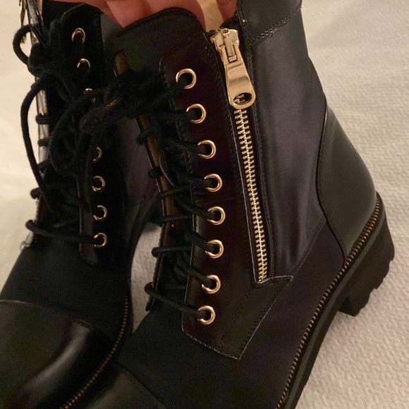 Ron White Combat Boots- “Teagan Nylon Lace up Combat Booties” - Picture 4 of 10